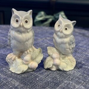 Porcelain Owl Figurines - White